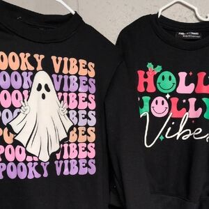 Bundle of Holiday Sweatshirts, Girl's Size 10/12, Halloween, Christmas, Holiday